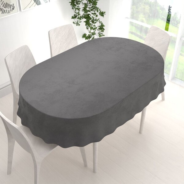 Biante Sametový oválný ubrus Velvet Premium SVP-017 Tmavě šedý 100x160 cm