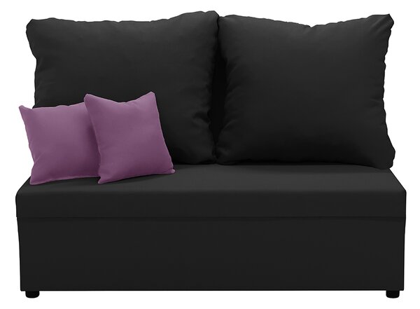 Dvoumístná pohovka s funkcí spaní TOMI 2 Černá/fialová