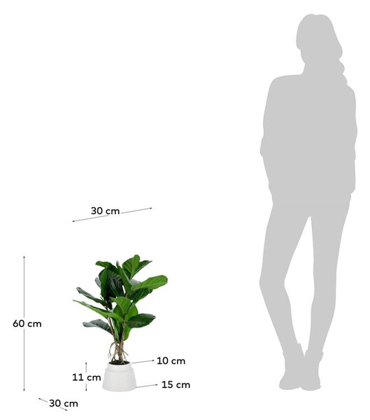 Umělý fíkus (výška 60 cm) Lyrata – Kave Home