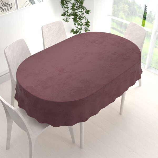 Biante Sametový oválný ubrus Velvet Premium SVP-019 Hnědofialový 120x140 cm