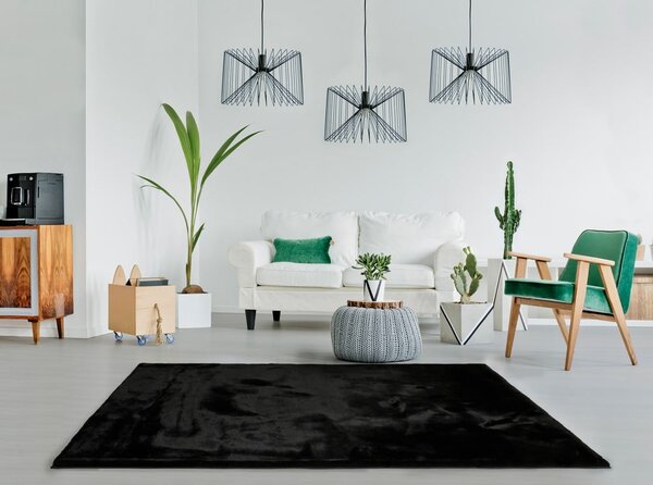 Černý koberec Universal Fox Liso, 80 x 150 cm