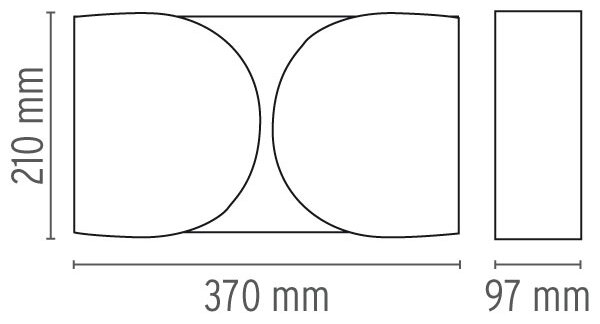 Flos F2400057 Foglio, designové nástěnné svítidlo, 2x100W E27, chrom, délka 37cm
