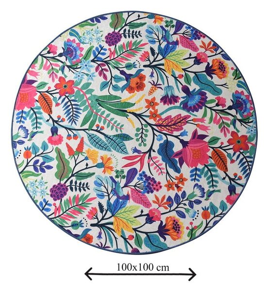 Koupelnová předložka Foutastic Wild Garden Circle, ø 100 cm