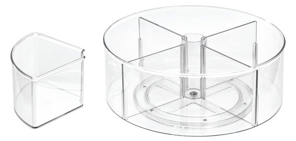 Kulatý transparentní úložný box iDesign The Home Edit, ⌀ 29 cm