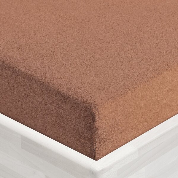 Froté napínací prostěradlo FR-023 Oříškově hnědé 90 x 200 - výška 20 cm