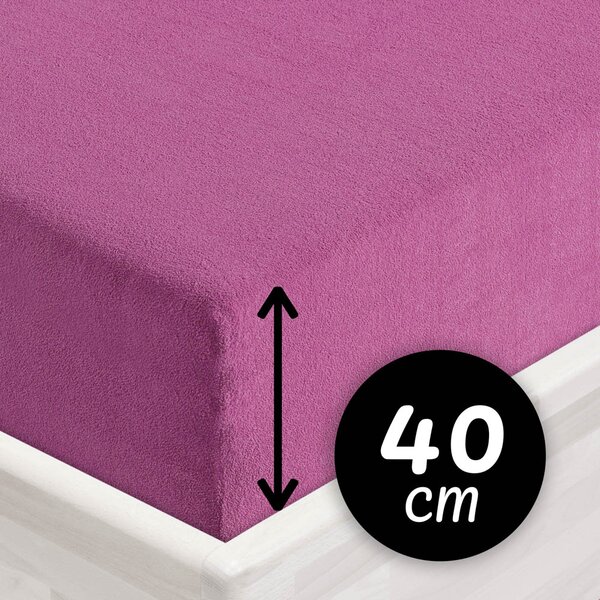 Froté napínací prostěradlo na extra vysokou matraci FR-009 Šeříkové 80 x 200 - výška 40 cm