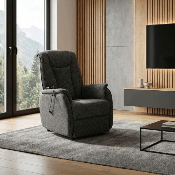 Polohovací křeslo šedé, elektrické TV-L8963 GREY2