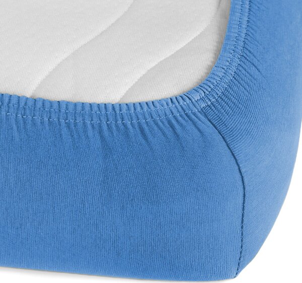 Jersey napínací prostěradlo na extra vysokou matraci JR-015 Světle modré 80 x 200 - výška 40 cm
