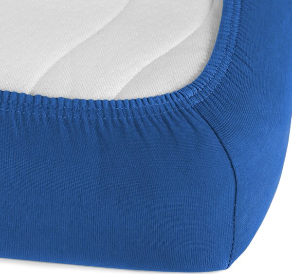 Jersey napínací prostěradlo na extra vysokou matraci JR-016 Modré 80 x 200 - výška 40 cm