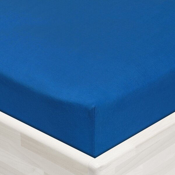 Jersey napínací prostěradlo JR-016 Modré 90 x 200 - výška 20 cm