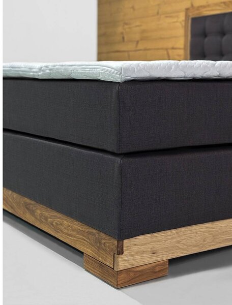 Boxspring postel masiv divoký dub Albert 160x200