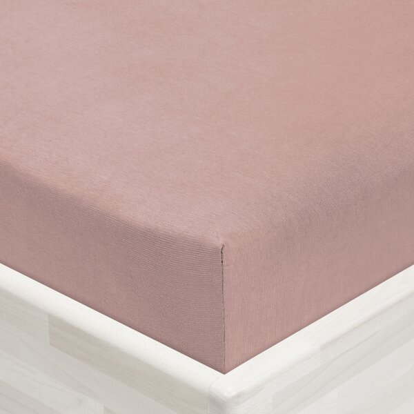 Jersey napínací prostěradlo JR-024 Hnědorůžové 90 x 200 - výška 20 cm
