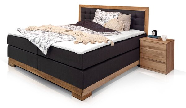 Boxspring postel masiv divoký dub Albert 160x200
