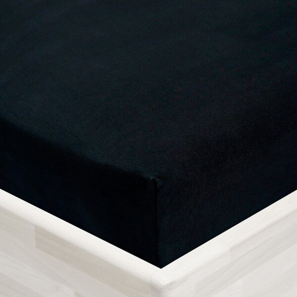 Jersey napínací prostěradlo JR-030 Černé 90 x 200 - výška 20 cm