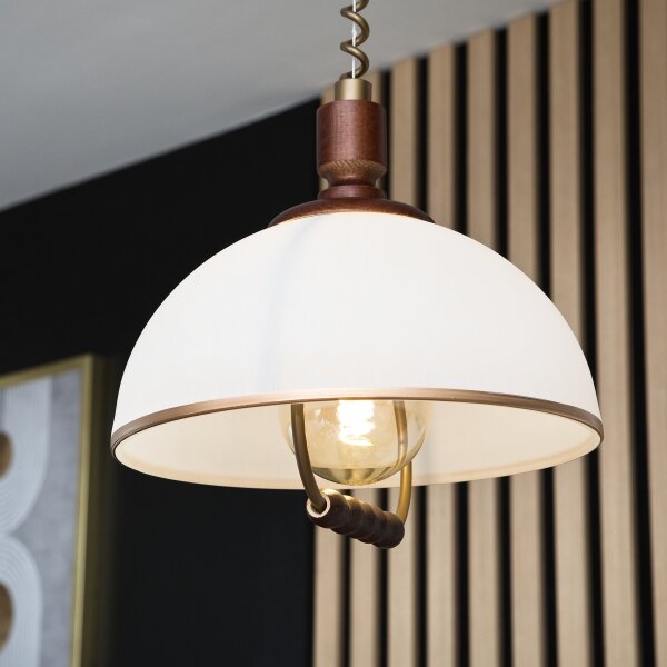 Stahovací lustr RAMONA 1xE27/60W/230V béžová/tmavě hnědá