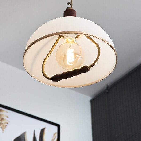 Stahovací lustr RAMONA 1xE27/60W/230V béžová/tmavě hnědá