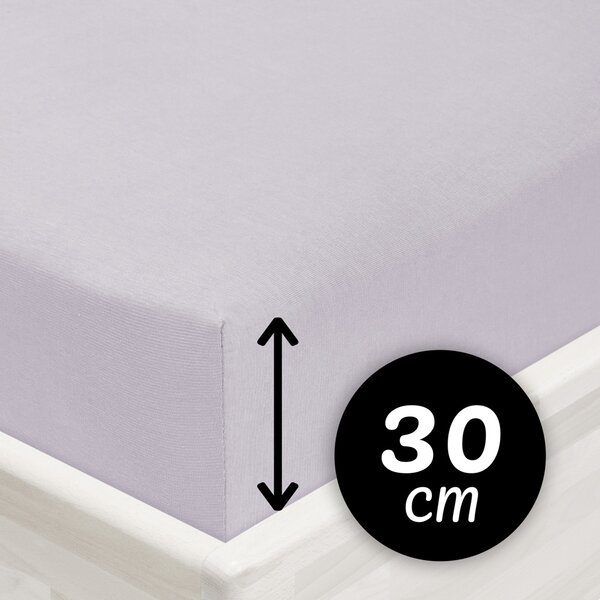 Jersey napínací prostěradlo na vysokou matraci JR-028 Světle šedé 80 x 200 - výška 30 cm
