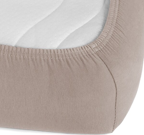 Jersey napínací prostěradlo na extra vysokou matraci JR-027 Šedohnědé 80 x 200 - výška 40 cm