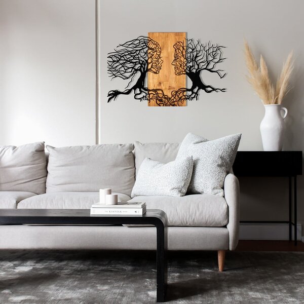 Dřevěno-kovová nástěnná dekorace 92x58 cm Tutku – Wallity