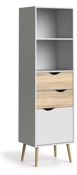Bílá knihovna v dekoru dubu 50x171 cm Oslo - Tvilum