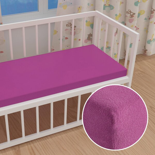 Dětské froté napínací prostěradlo do postýlky FR-009 Šeříkové 60 x 120 x 10 cm - do postýlky