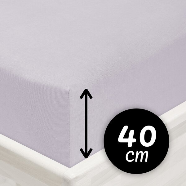 Jersey napínací prostěradlo na extra vysokou matraci JR-028 Světle šedé 80 x 200 - výška 40 cm