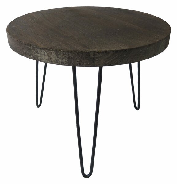 Dřevěný stolek Bally tmavě hnědá, 45 cm