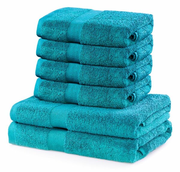 DecoKing Sada ručníků a osušek Marina tyrkysová, 4 ks 50 x 100 cm, 2 ks 70 x 140 cm