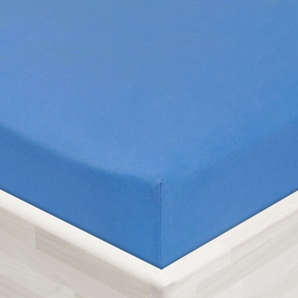 Dětské jersey napínací prostěradlo do postýlky JR-015 Světle modré 60 x 120 x 10 cm - do postýlky