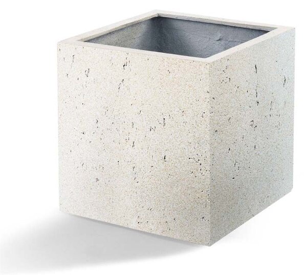 Grigio kostka, květináč Barva květináče: Antique White, Rozměry: 40x40x40 cm