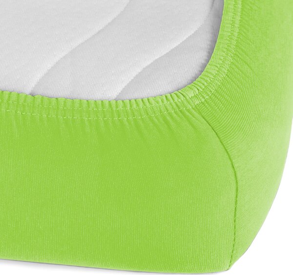 Dětské jersey napínací prostěradlo do postýlky JR-019 Zářivě zelené 60 x 120 x 10 cm - do postýlky