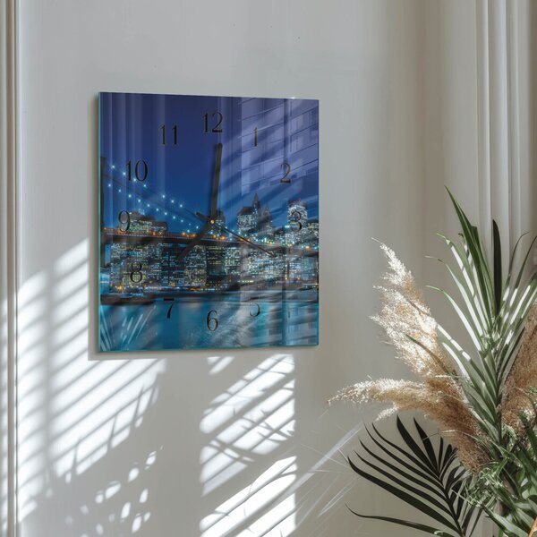 Skleněné hodiny na stěnu Horizont zskc-30x30-00178506