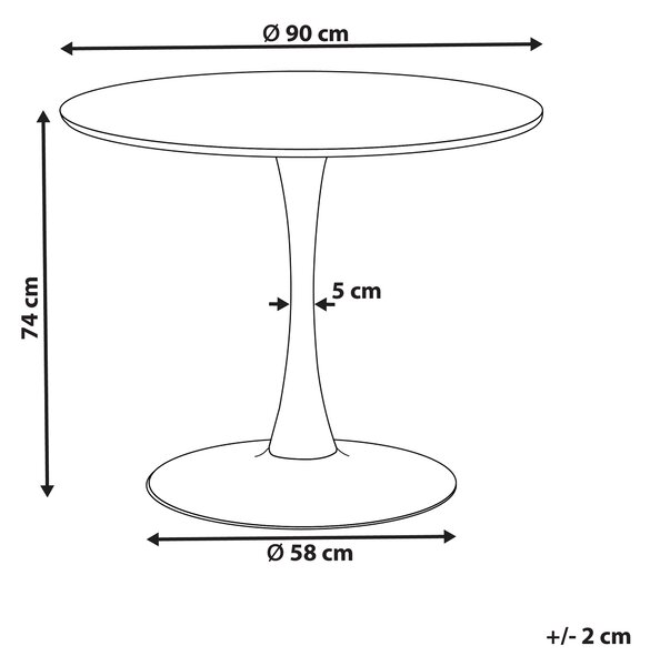 Jídelní stůl BOCA Světlý jasan 90 cm 90 cm