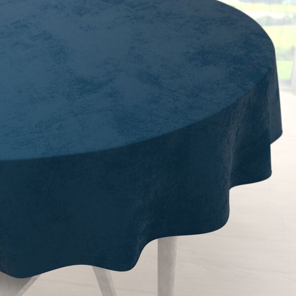 Biante Sametový kulatý ubrus Velvet Premium SVP-028 Petrolejově modrý Ø 50 cm