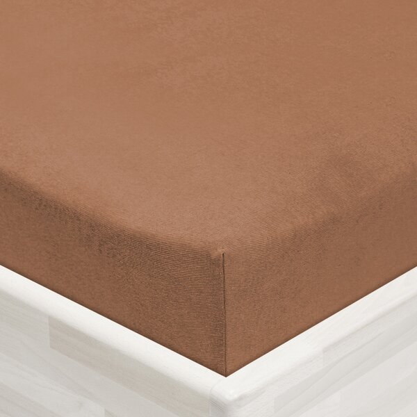 Dětské jersey napínací prostěradlo do postýlky JR-023 Oříškově hnědé 60 x 120 x 10 cm - do postýlky