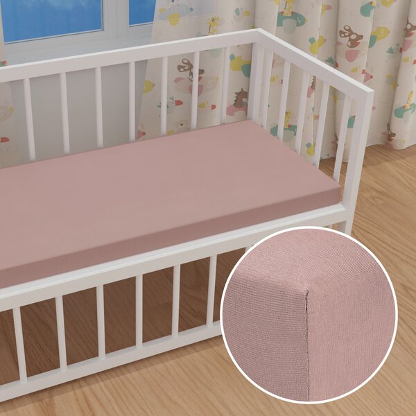 Dětské jersey napínací prostěradlo do postýlky JR-024 Hnědorůžové 60 x 120 x 10 cm - do postýlky