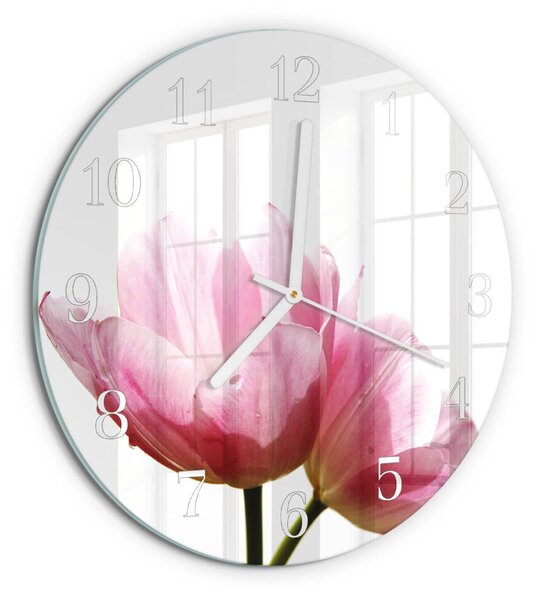 Skleněné hodiny na stěnu Tulipány zsob-fi30-00080103