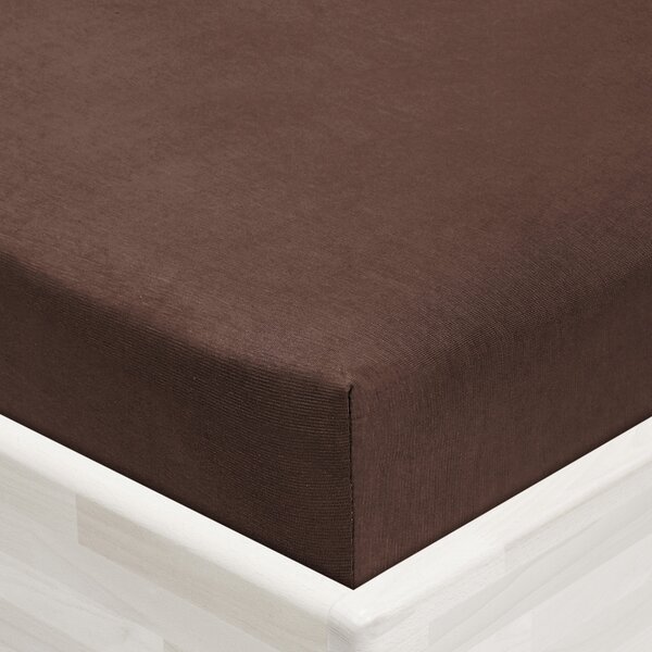 Jersey napínací prostěradlo JR-026 Čokoládově hnědé 90 x 200 - výška 20 cm