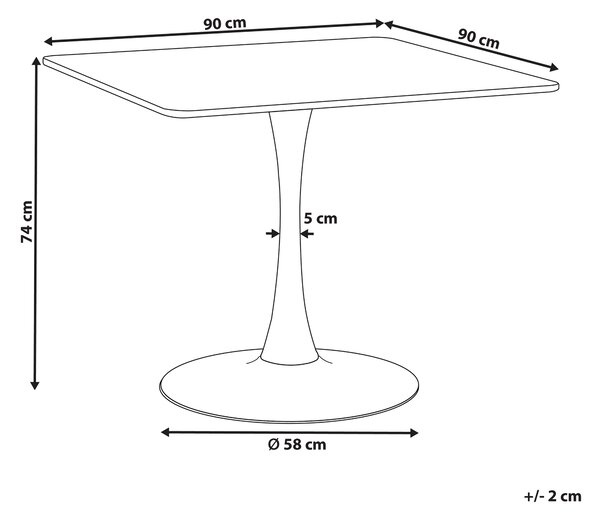 Jídelní stůl BOCA Světlý jasan 90 cm 90 cm