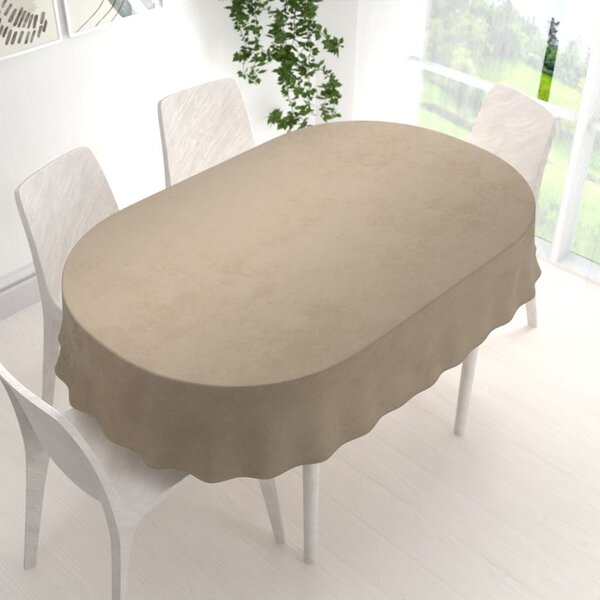Biante Sametový oválný ubrus Velvet Premium SVP-030 Šedobéžový 50x100 cm