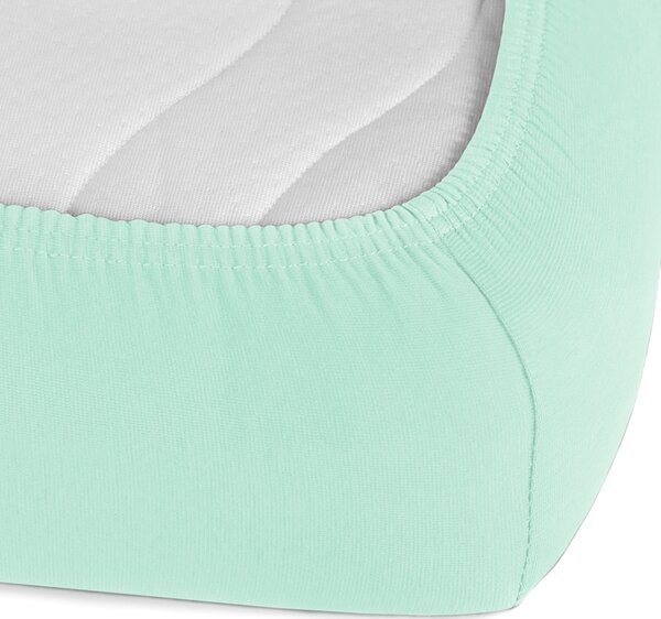 Jersey napínací prostěradlo na extra vysokou matraci JR-034 Mintové 80 x 200 - výška 40 cm