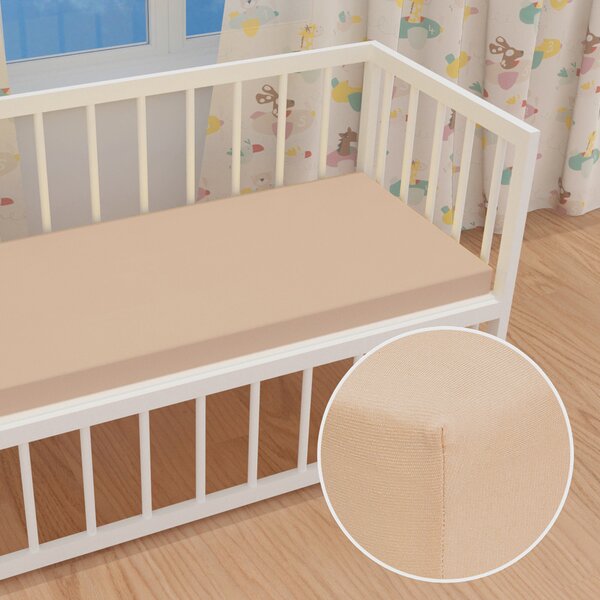 Dětské jersey napínací prostěradlo do postýlky JR-033 Béžové 60 x 120 x 10 cm - do postýlky