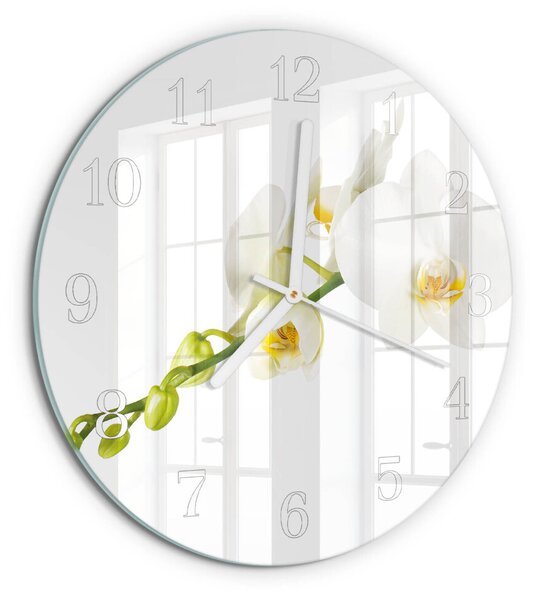 Skleněné hodiny na stěnu Orchidej zsob-fi30-00086756