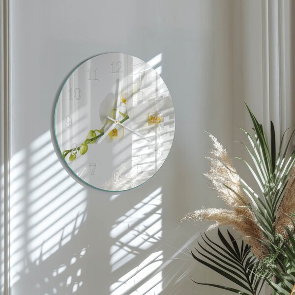 Skleněné hodiny na stěnu Orchidej zsob-fi30-00086756