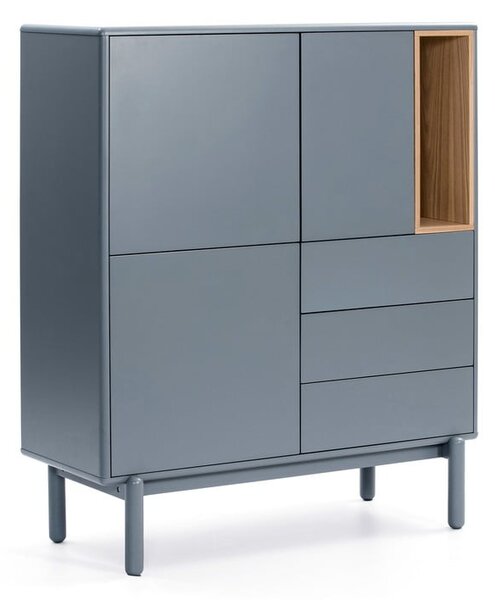 Modro-šedá vysoká komoda 100x120 cm Corvo – Teulat