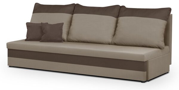 Pohovka pro 3 osoby s funkcí spaní GUSTO Světle hnědá/tmavě hnědá