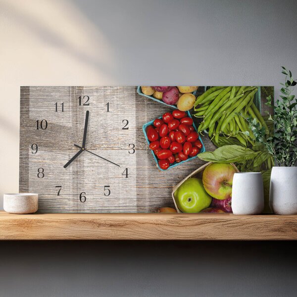 Skleněné hodiny horizontální Zelenina zsppc-60x30-00295352