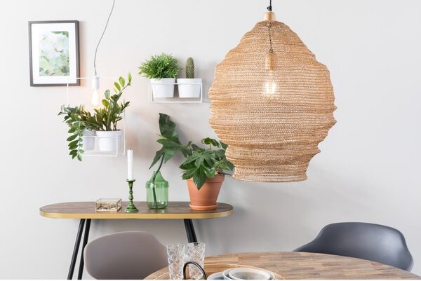 Závěsné svítidlo ve zlaté barvě White Label Lena, ø 48 cm