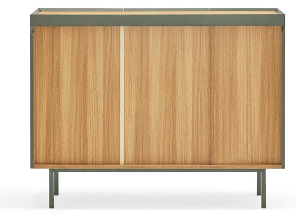 Zelená nízká komoda v dekoru dubu 110x85 cm Arista – Teulat