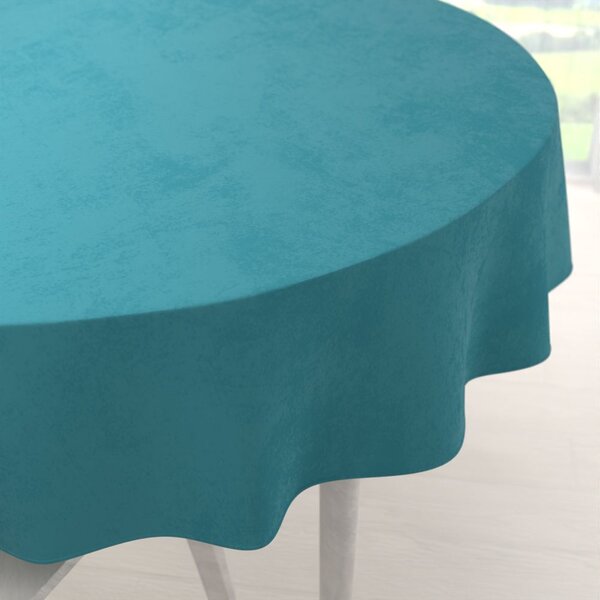 Biante Sametový kulatý ubrus Velvet Premium SVP-035 Tyrkysově modrý Ø 100 cm